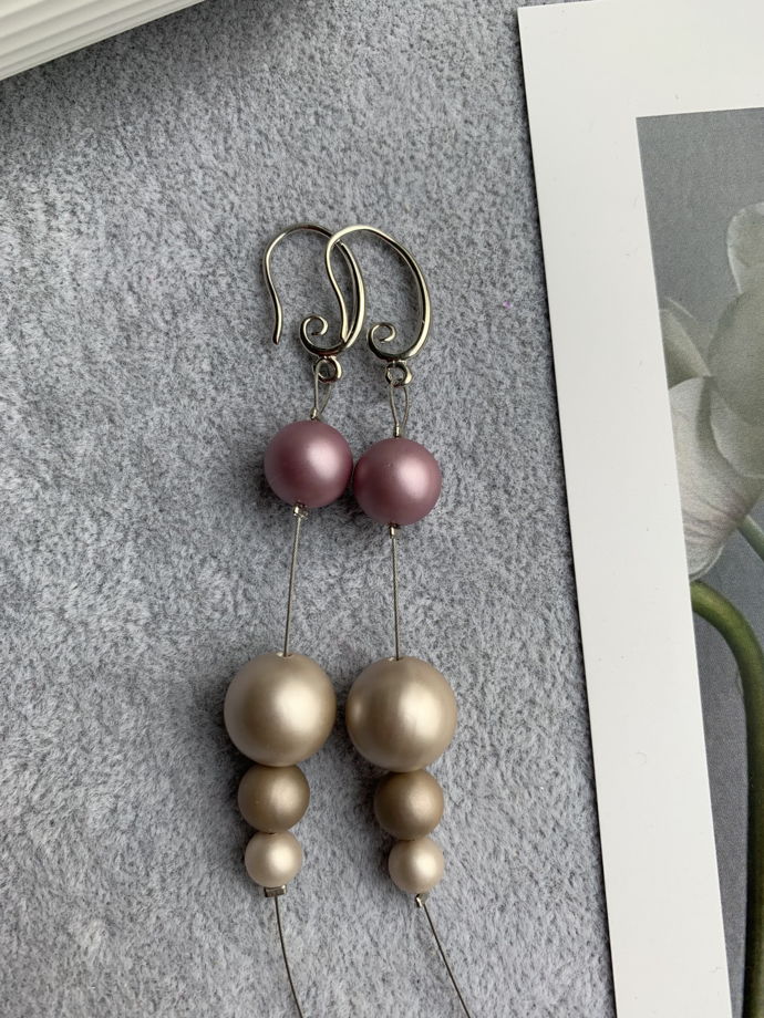 Серьги с жемчугом Майорка «Пыльное утро»