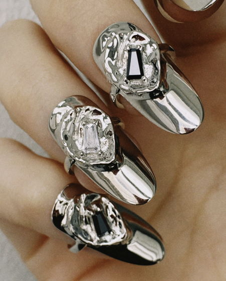 Ногтевое кольцо «ETERNITY» из серебра 925 пробы