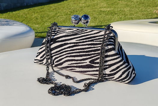 Сумка стильная на плечо Ридикюль ручная работа принт "Зебра"