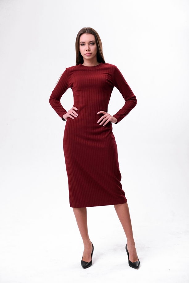 Бордовое платье-лапша Bueno, арт.0060-42