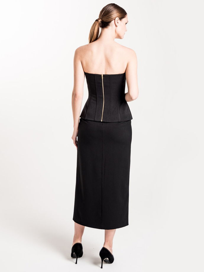 Корсет из костюмной ткани, черный