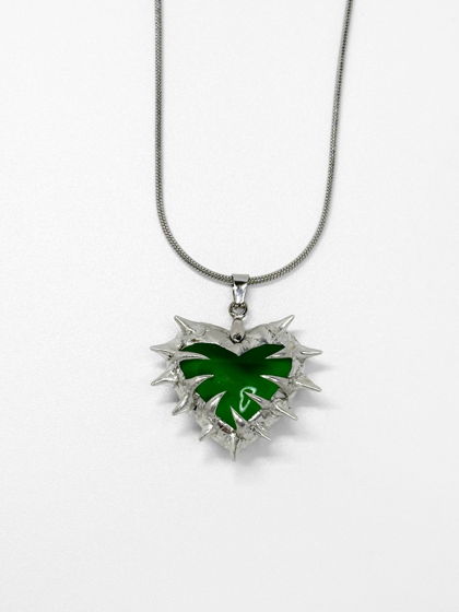 Кулон spiky heart mini зеленый