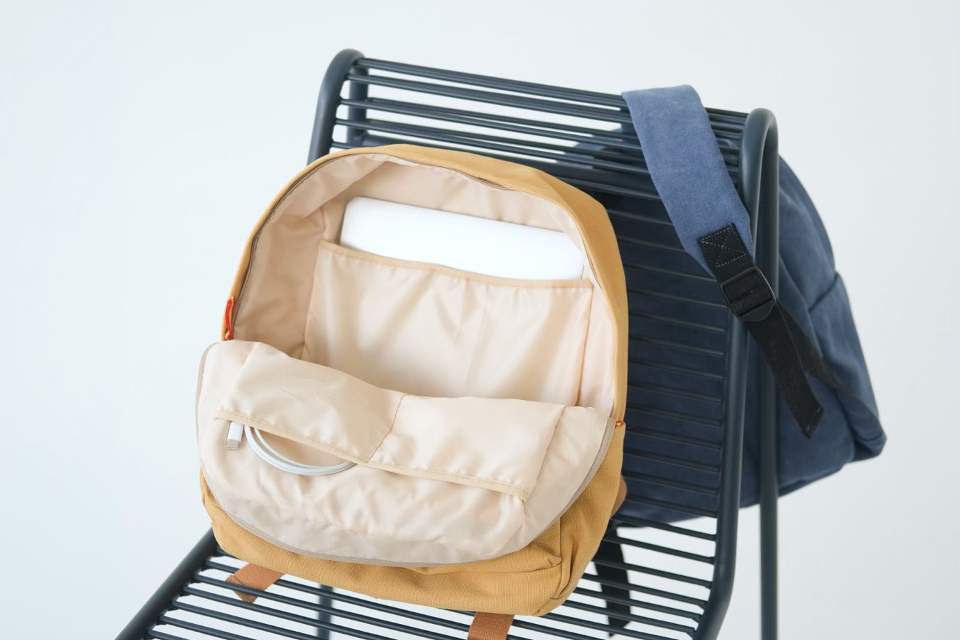 Городской рюкзак из хлопка, модель #2, горчичный