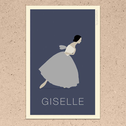 Балетная открытка Жизель формата 10х15см