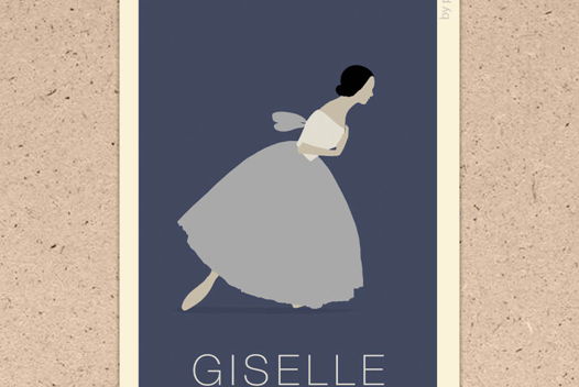 Балетная открытка Жизель формата 10х15см
