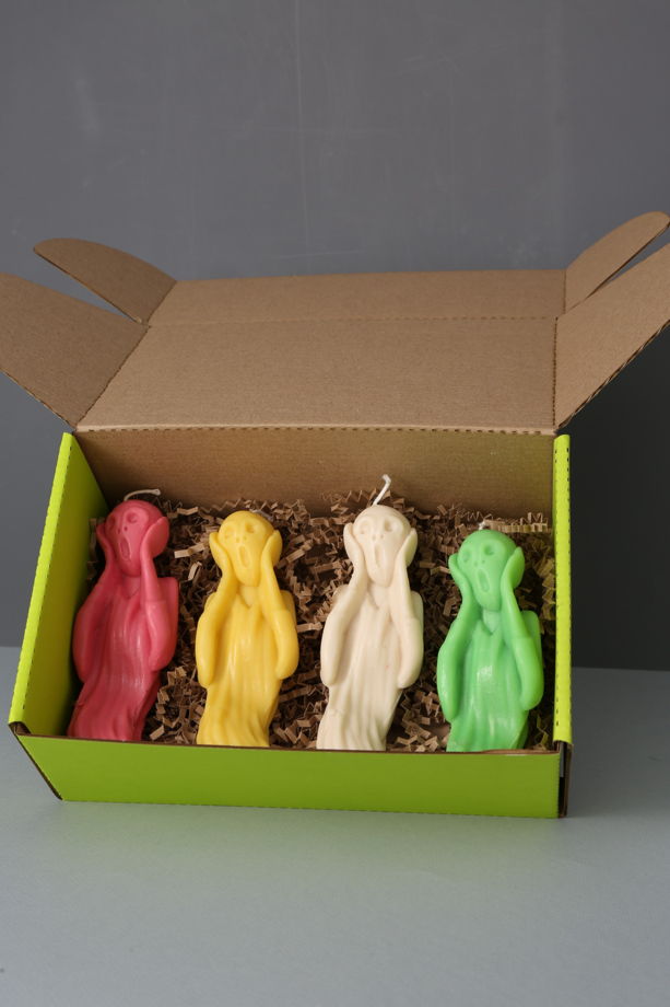 Свеча "Крик" по картине Э. Мунка. Цветная