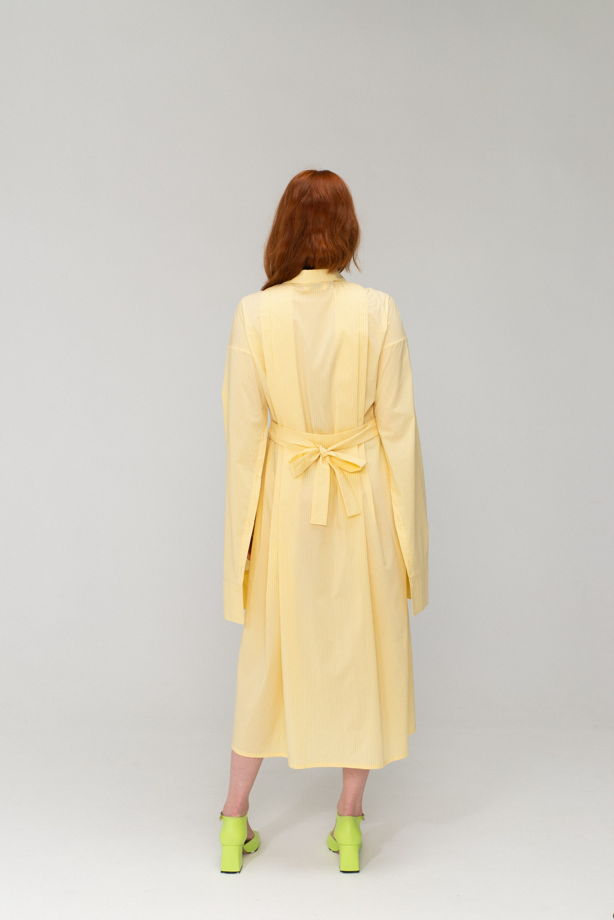 Платье из хлопка в желтую полоску "Царевна-Лебедь"