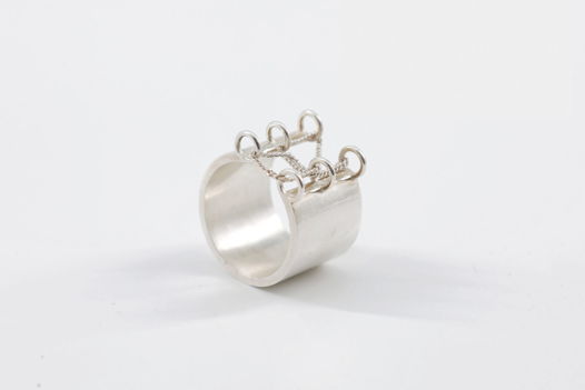 Серебряное кольцо-корсет «Bauhaus»