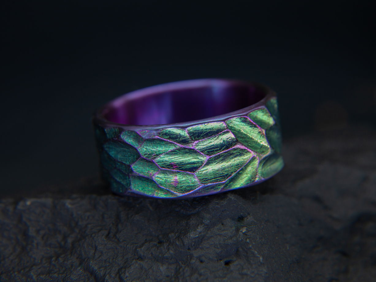 Кольцо из титана "Зёрна"