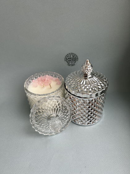 Свечи ароматические ручной работы в резном стекле с декором