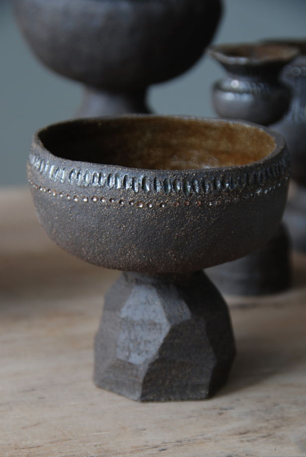 Керамическая ваза-подсвечник ручной работы серии Хроники