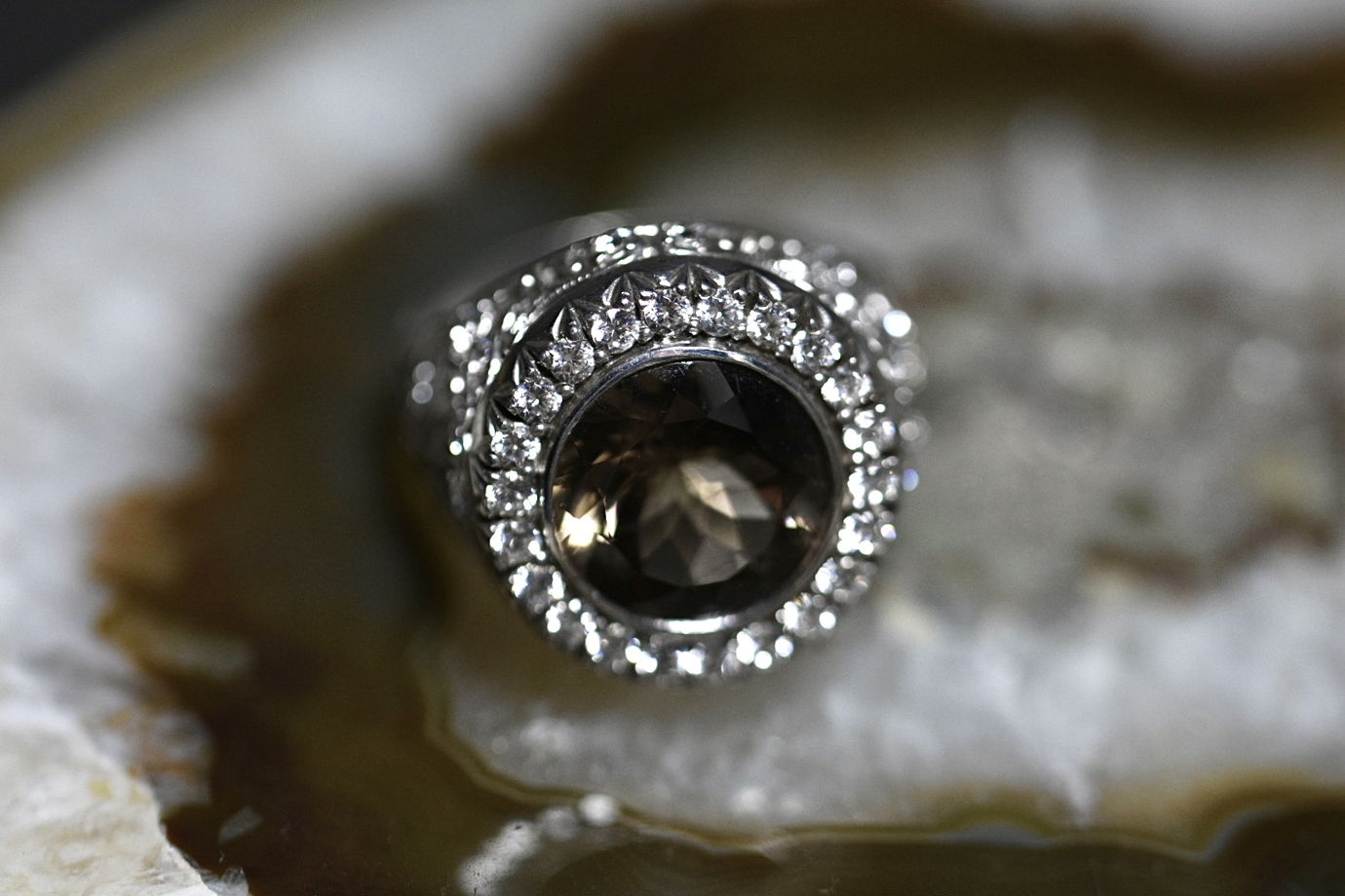 Кольцо «Пелагея» из серебра с раухтопазом
