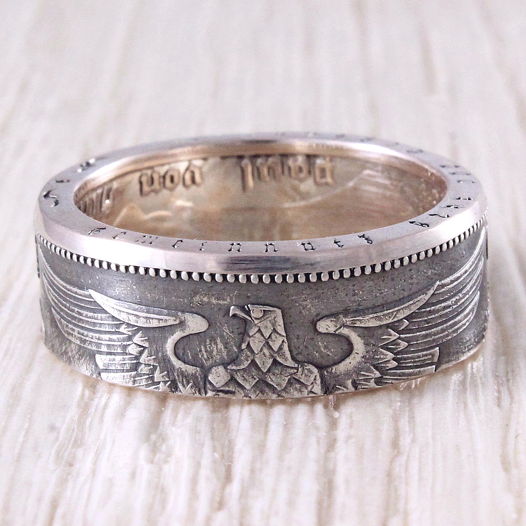 Серебряное кольцо из монеты (Третий рейх) 2 или 5 марок