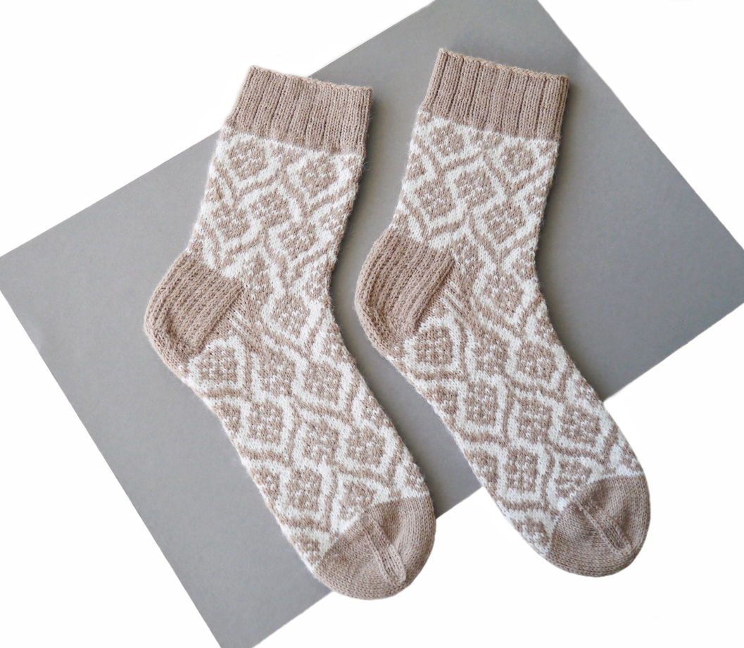 Шерстяные носки ручной вязки. Женские вязаные носки. 37-38 размер.