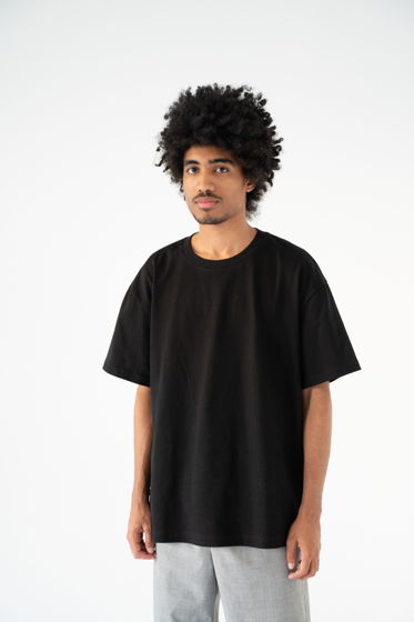 Черная базовая oversize футболка унисекс из 100% хлопка