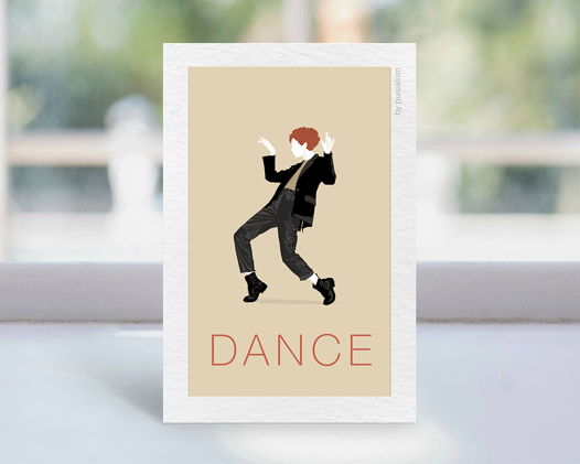 Дизайнерская открытка "Танец бежевый" формата 10х15см