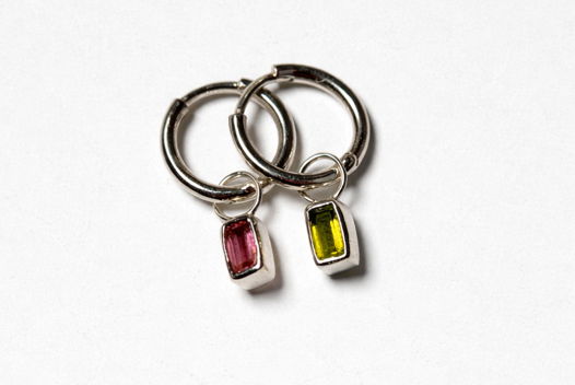 Серьги-конго с турмалином