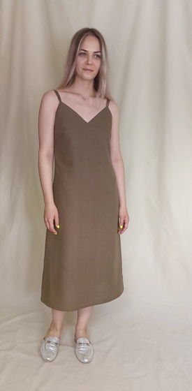 Платье-комбинация из льна