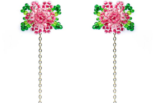 Серьги из бисера Peony Lover / Flower Fairy