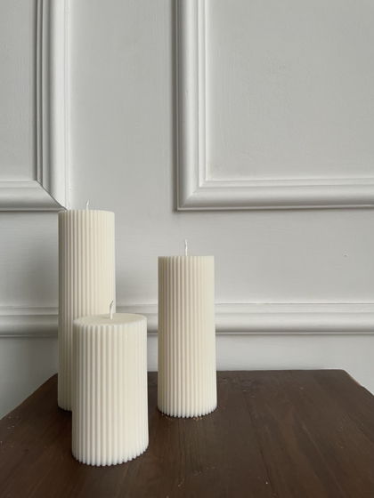 набор из 3 свечей-колонн из растительного воска aouki pillar