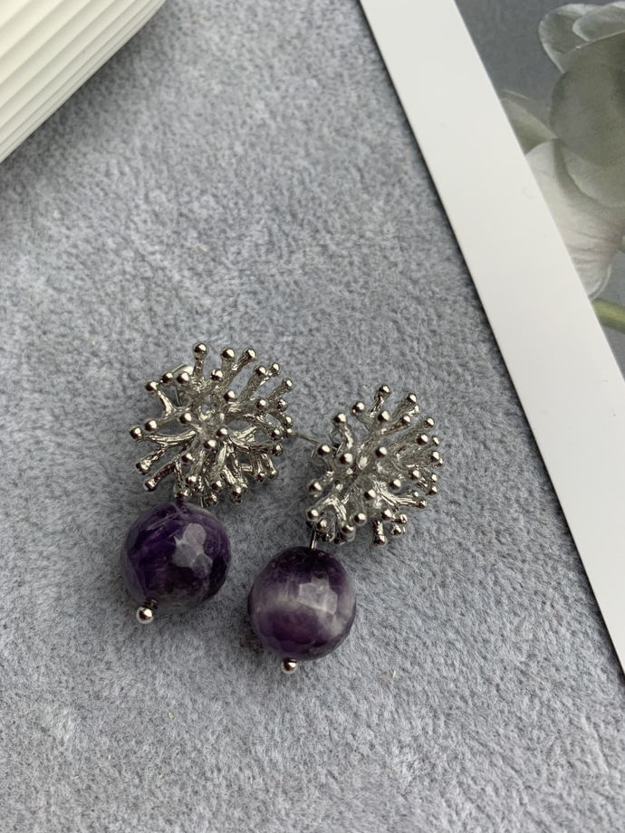 Серьги с аметистом «Фиолетовые сумерки»