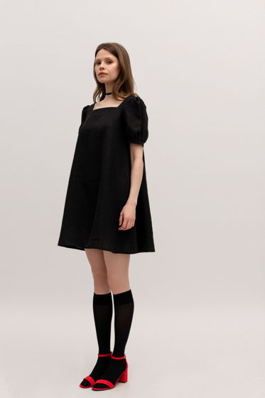 Маленькое черное платье из 100% льна