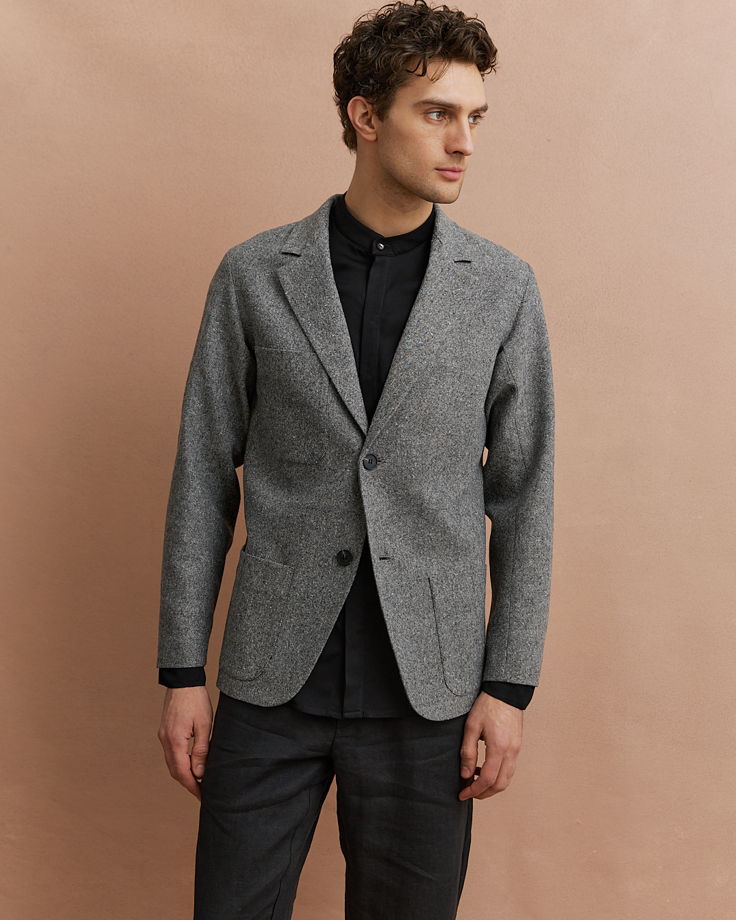 Пиджак №1 твидовый – серый