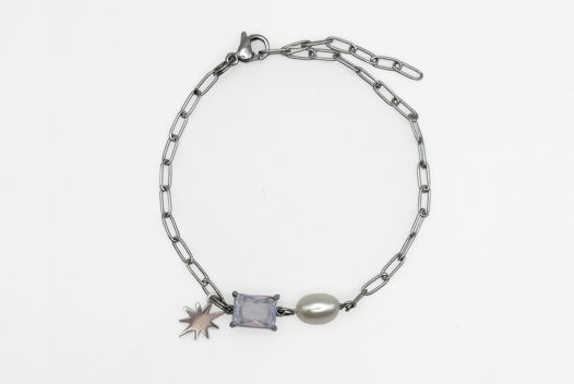 Браслет с жемчугом и кристаллом ‘pearl chain’