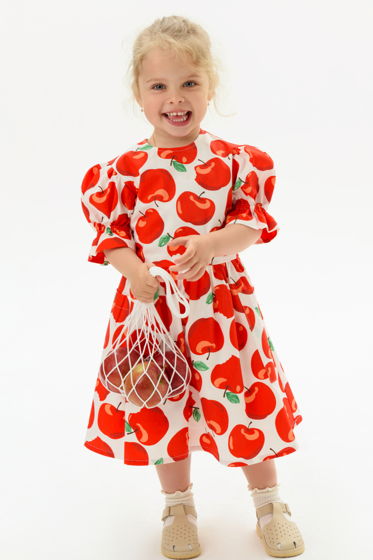 Платье для девочки из хлопка Яблочки