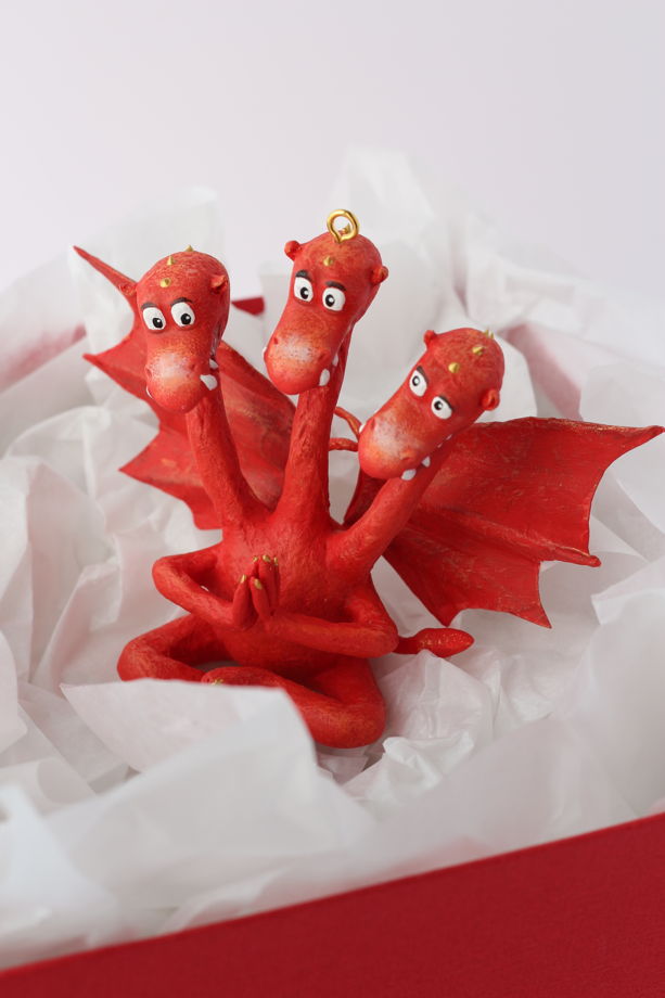 Авторская елочная игрушка дракон "ЗМЕЙ ГОРЫНЫЧ", символ 2025 ГОДА