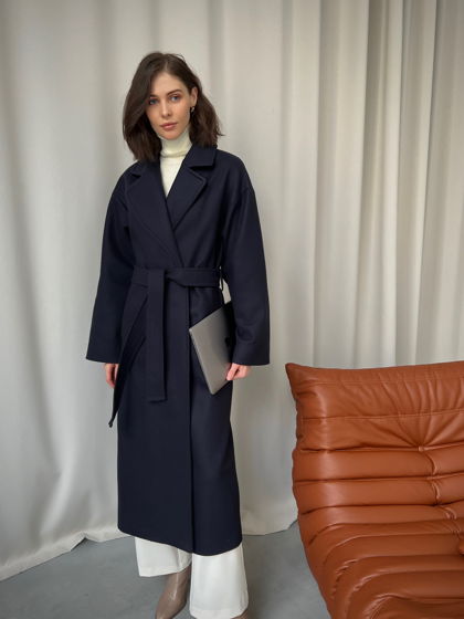 Пальто-халат с поясом  из итальянской шерсти