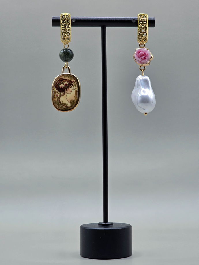 Серьги "Нимфа" с английским замком