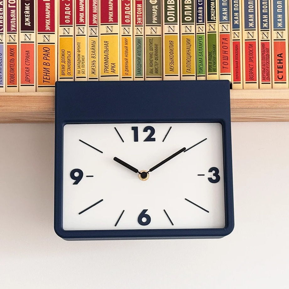 Подвесные часы на полку с магнитами, тёмно-синие