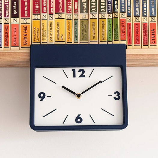 Подвесные часы на полку с магнитами, тёмно-синие