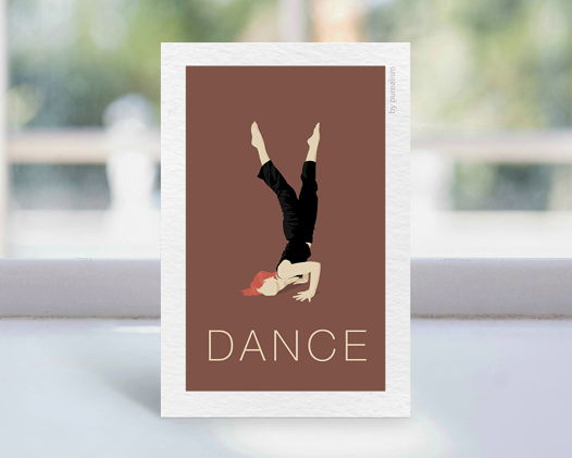 Дизайнерская открытка "Танец в черном" формата 10х15см