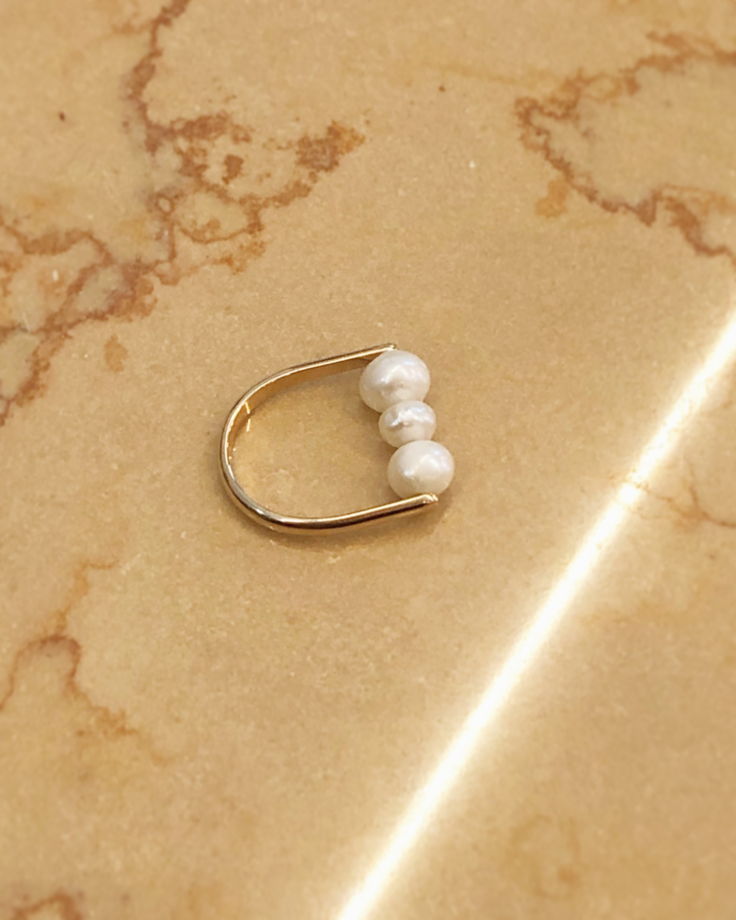 Золотое кольцо c жемчугом Hanami Dango Golg