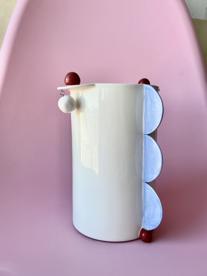 Ваза «Вишнево-голубая геометрия»