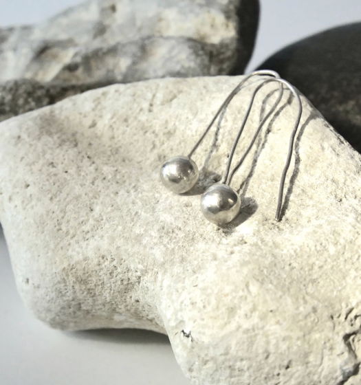 Серьги серебрянные шары