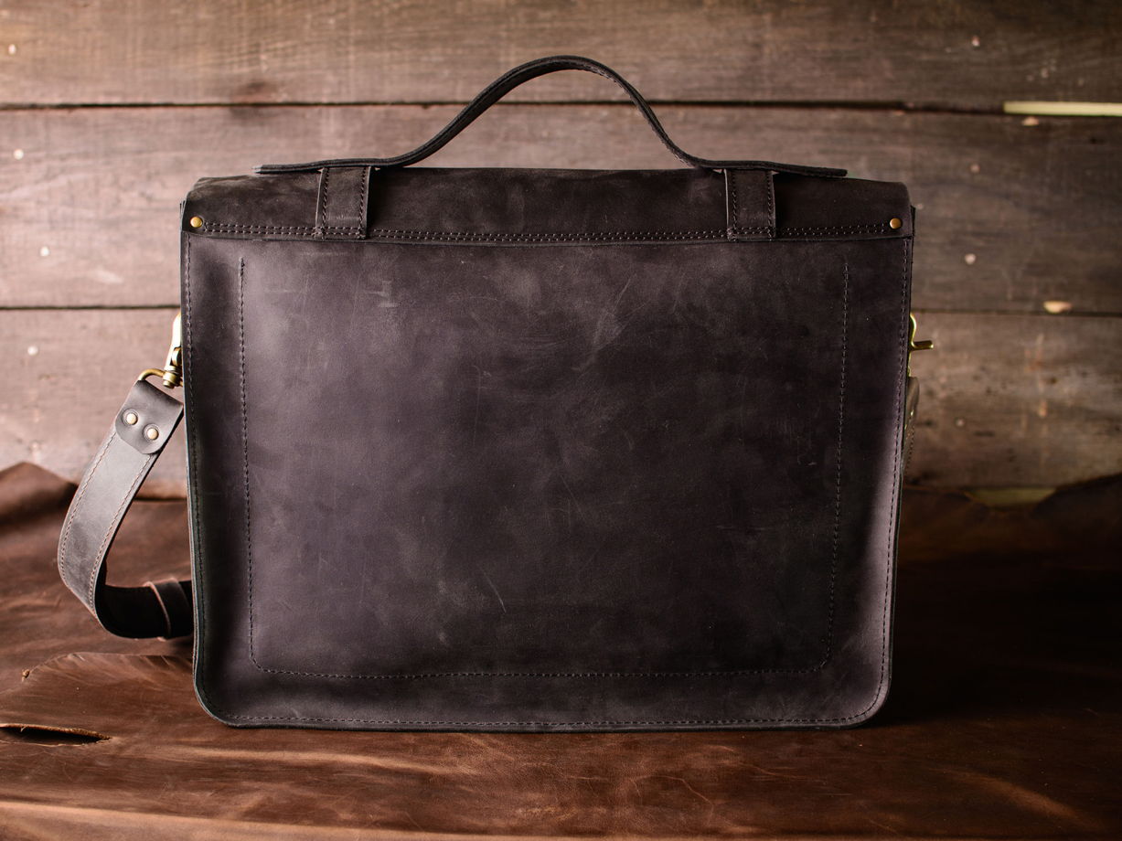 Мужская сумка через плечо -HARVARD- сумка-мессенджер из натуральной кожи цвет Черный Уголь