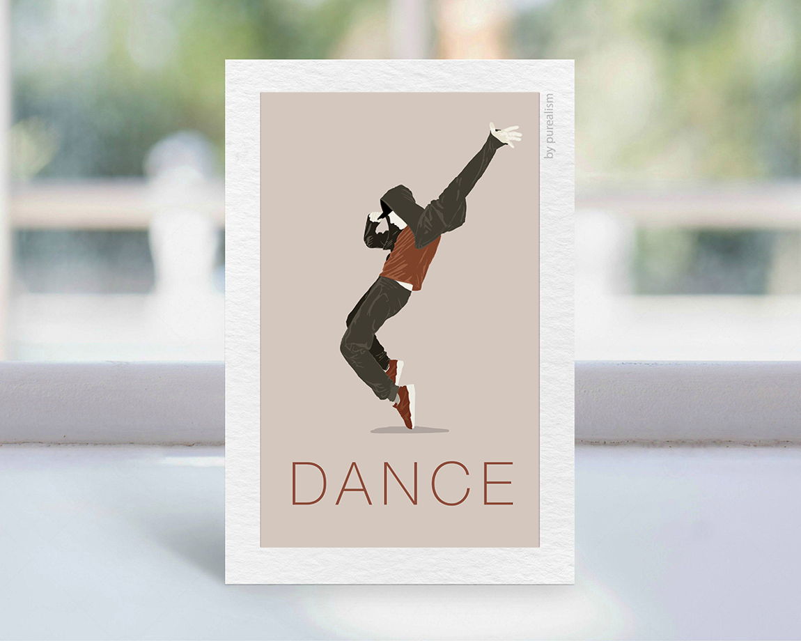 Дизайнерская открытка "Танец в коричневом" формата 10х15см