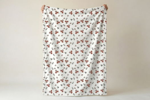 Двусторонний флисовый плед «Цветочный орнамент» 100х150 см