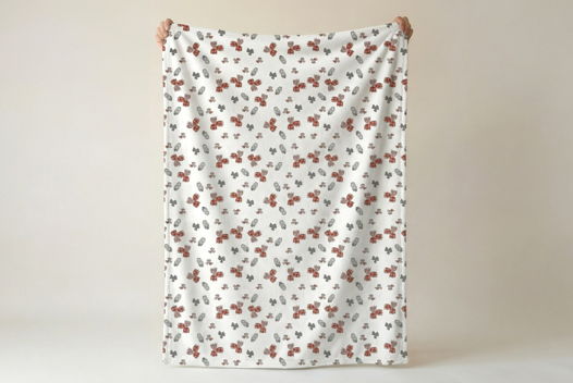 Двусторонний флисовый плед «Цветочный орнамент» 100х150 см