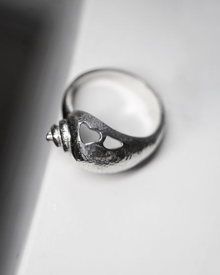 Кольцо серебряное Ракушка