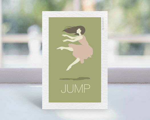 Дизайнерская открытка "Танец: розовый балет" формата 10х15см