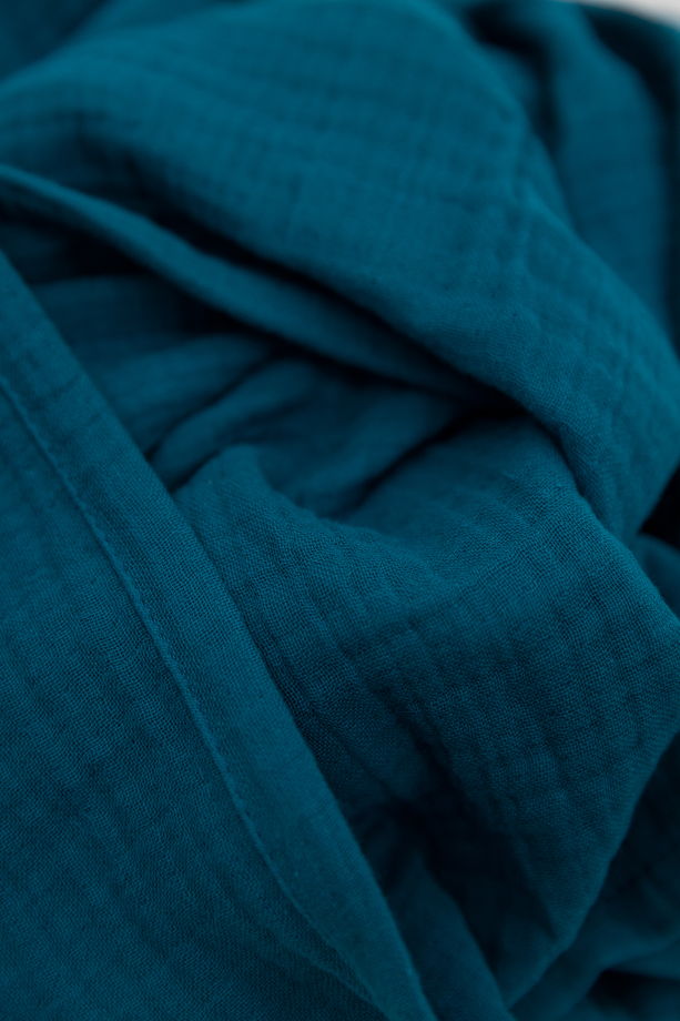 Однотонный муслиновый плед Meri синий