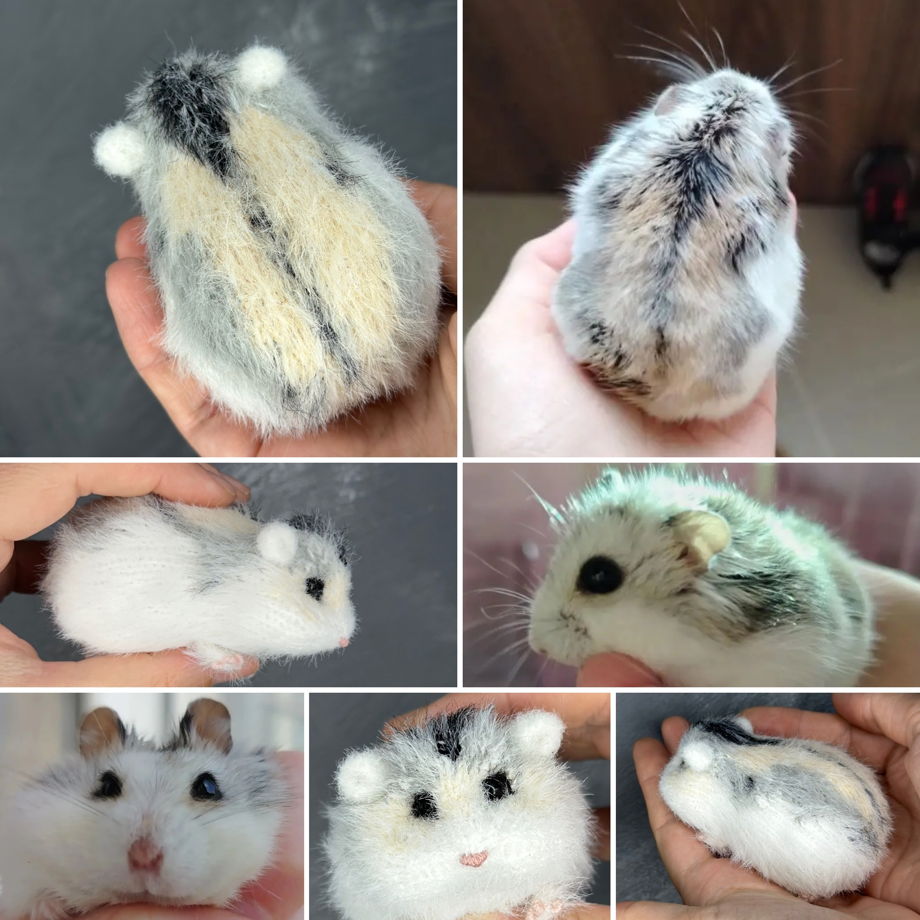 Вязаная игрушка реалистичный хомячок на заказ