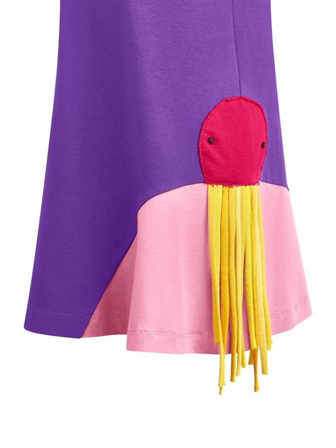 Платье из хлопка для девочки фиолетово-розового цвета Octa
