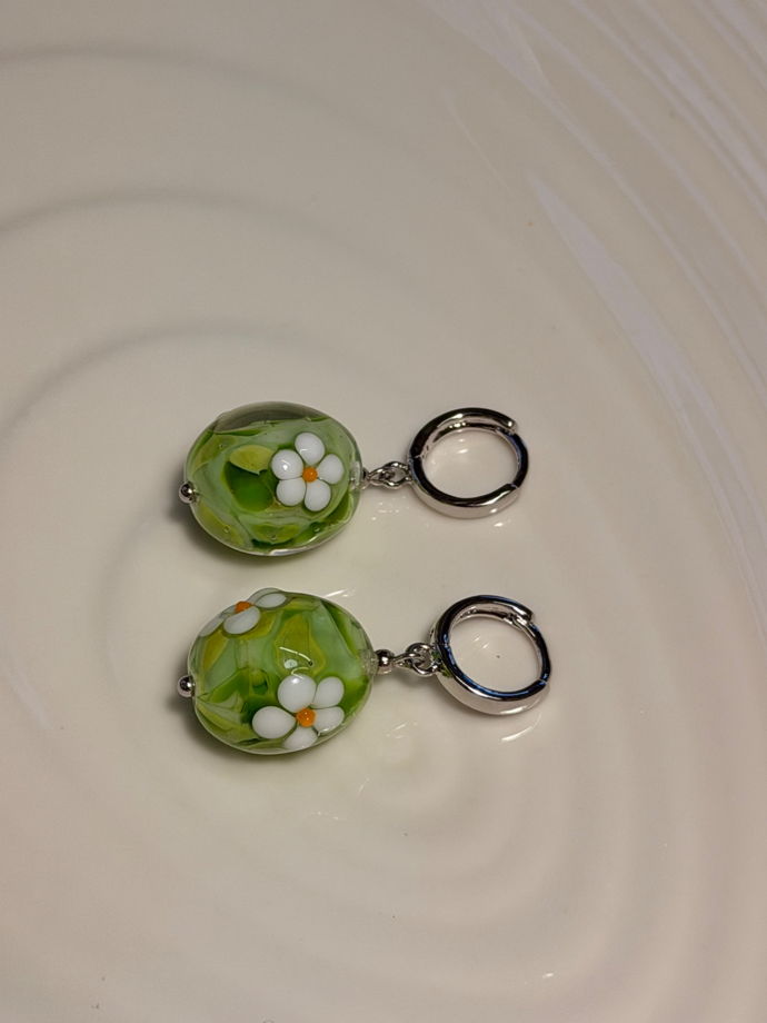 Серьги Весна из стекла