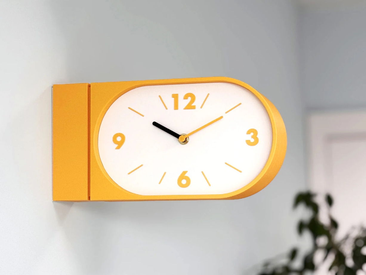 Настенные двусторонние часы, лимонные