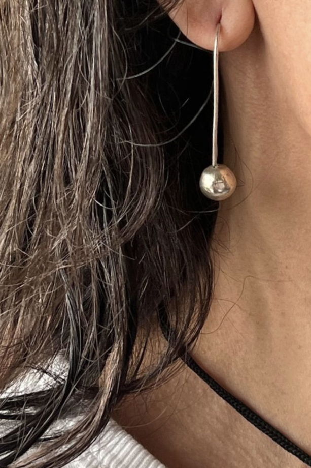 Серьги серебрянные шары